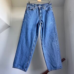 Levis Premium High Waisted Wide Leg Jeans Size 30 x 32 Baggy Loose Fit Denim